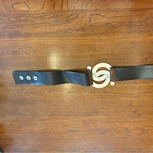 Brown Leather Belt with Silver Buckle